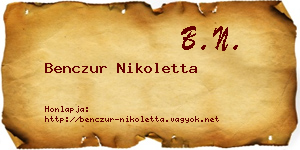 Benczur Nikoletta névjegykártya